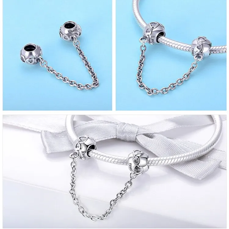 Romantic Heart Safety Chain Charm