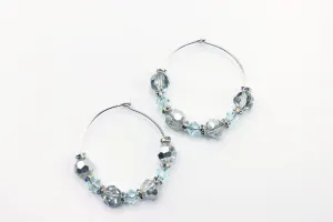 Shiny Crystal Hoops Earrings