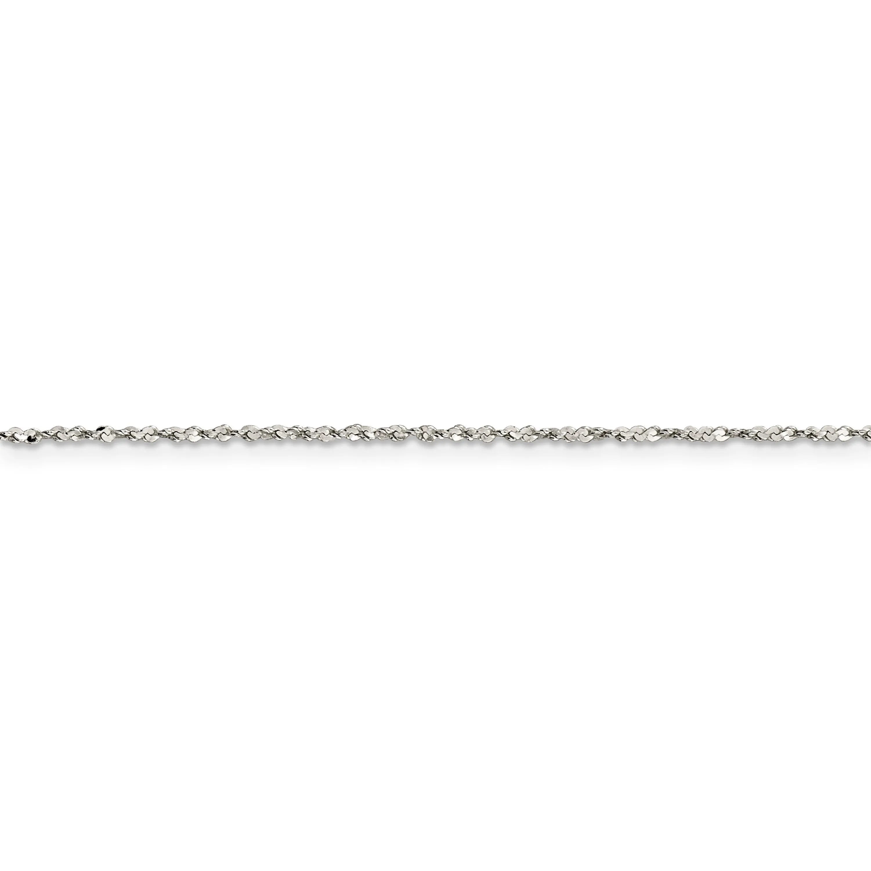 Silver Polish 1.00-mm Twisted Serpentine Chain