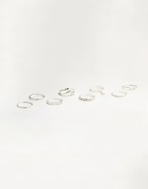 Silver Swirl Mixed Stacking Rings