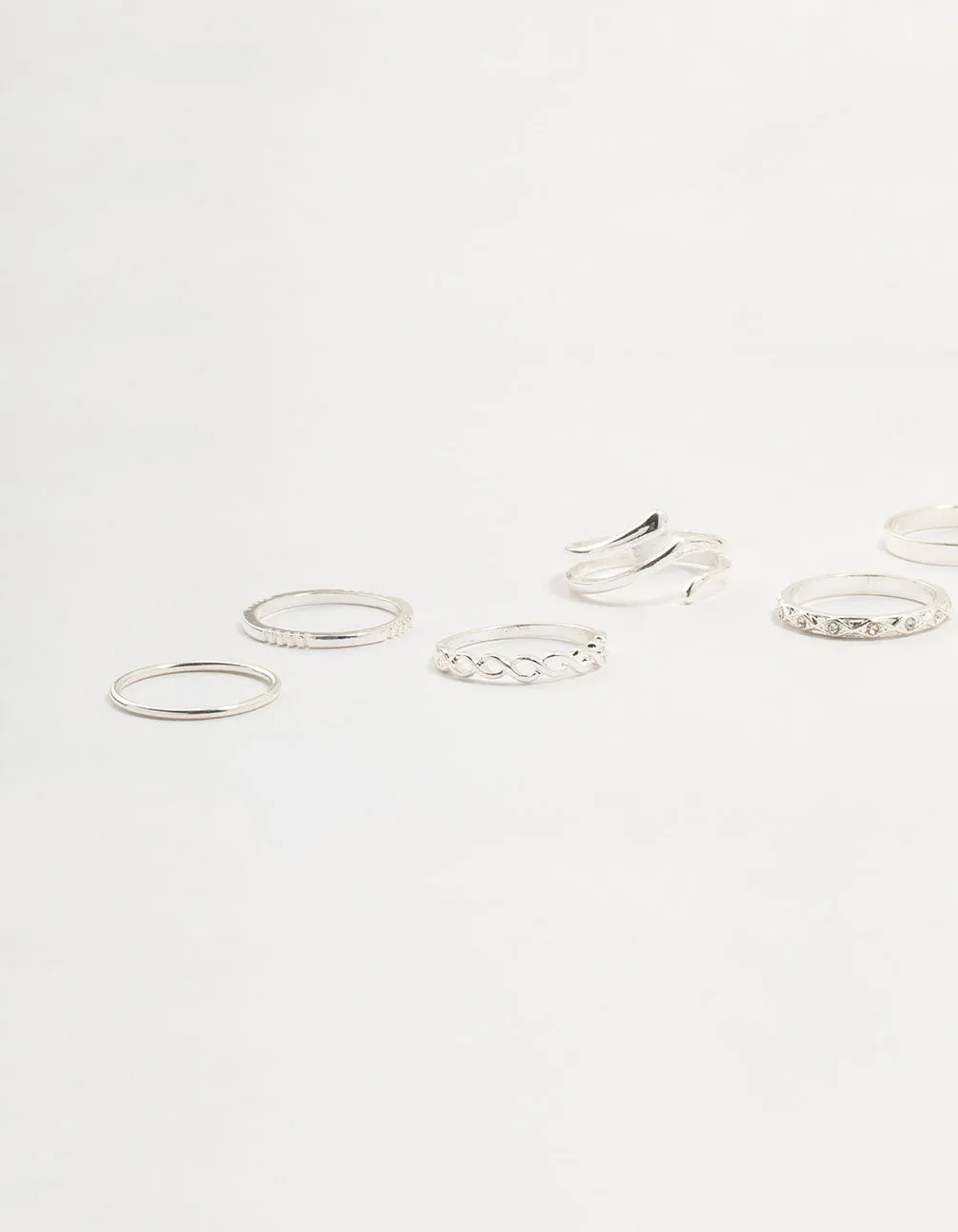 Silver Swirl Mixed Stacking Rings