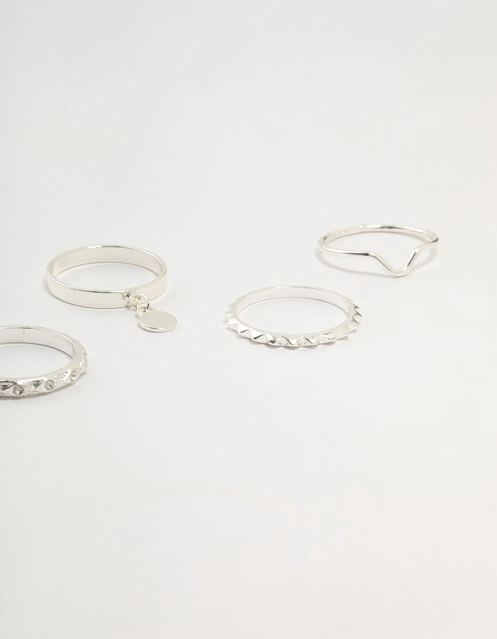 Silver Swirl Mixed Stacking Rings