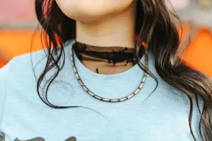 Silver Tubes Beaded Choker