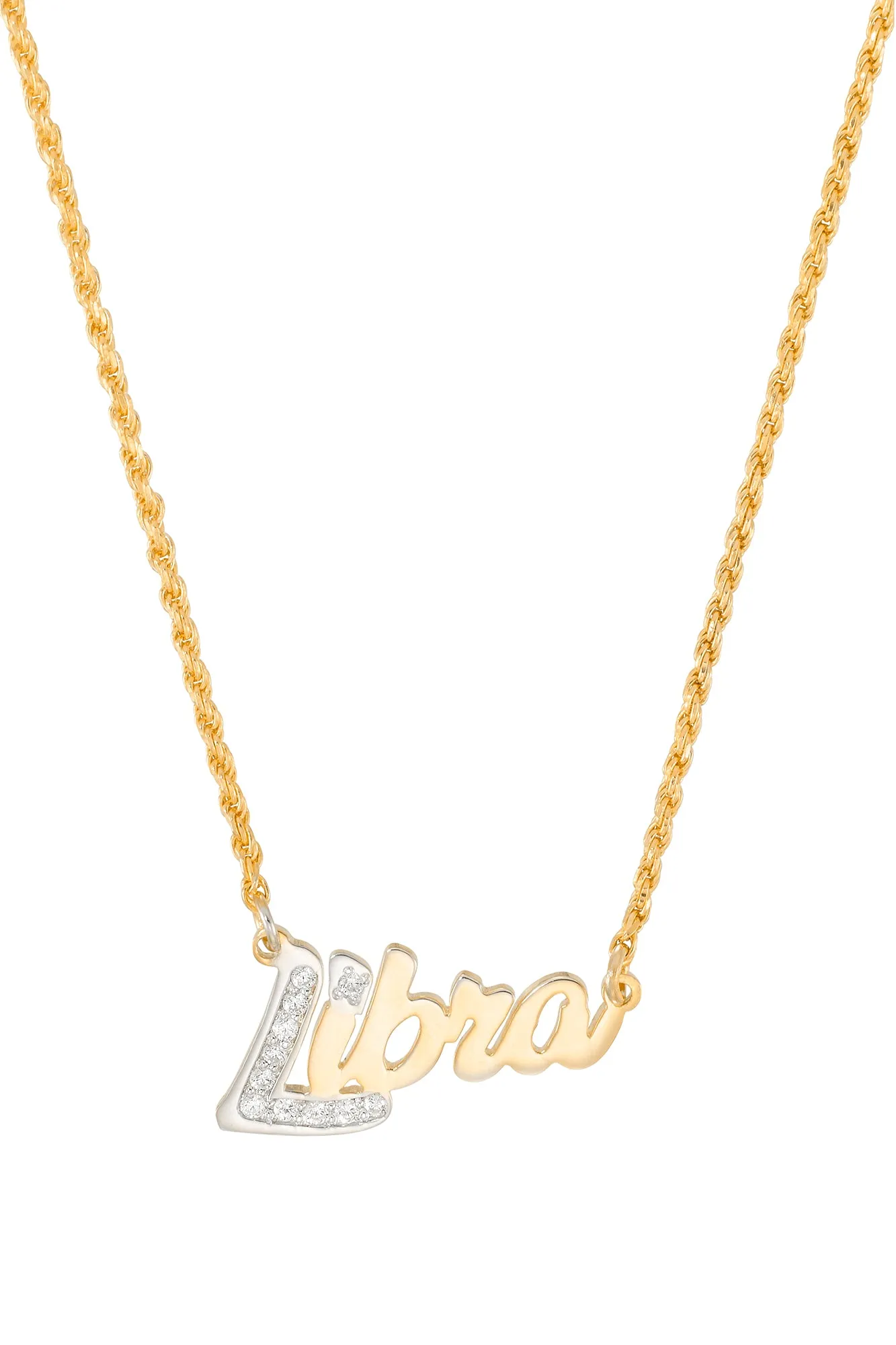 Simone I. Smith Zodiac Nameplate Necklaces - Libra