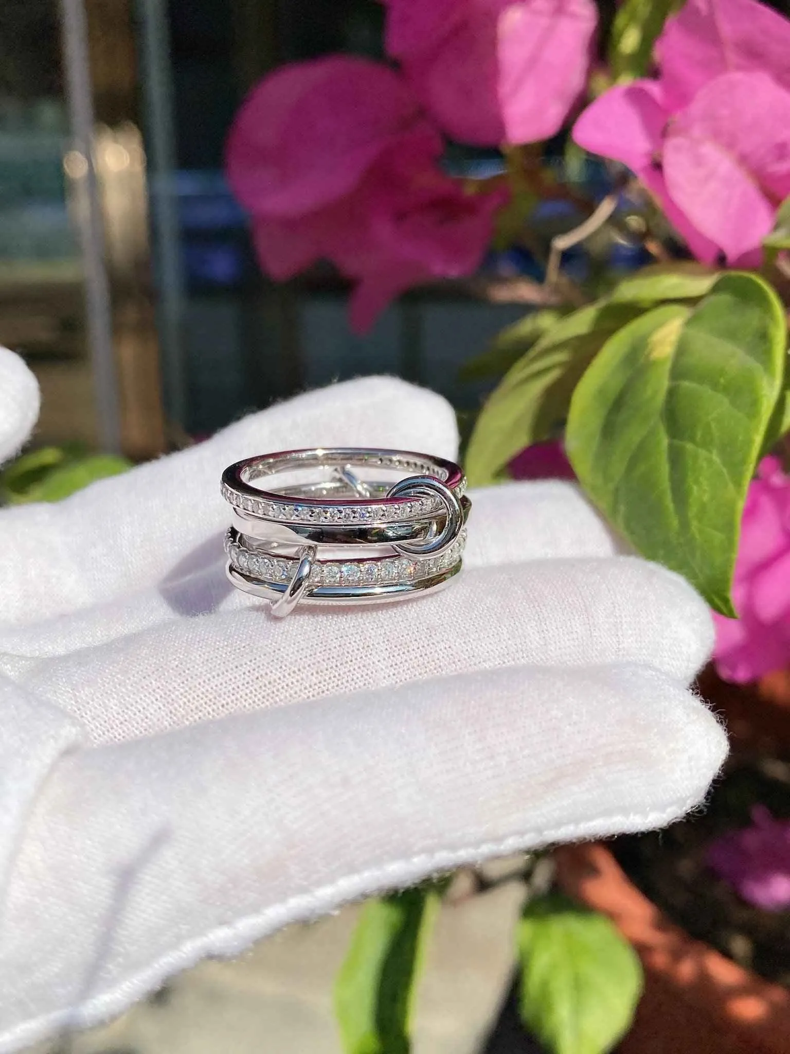 Solid Silver Connected Rings No. 1