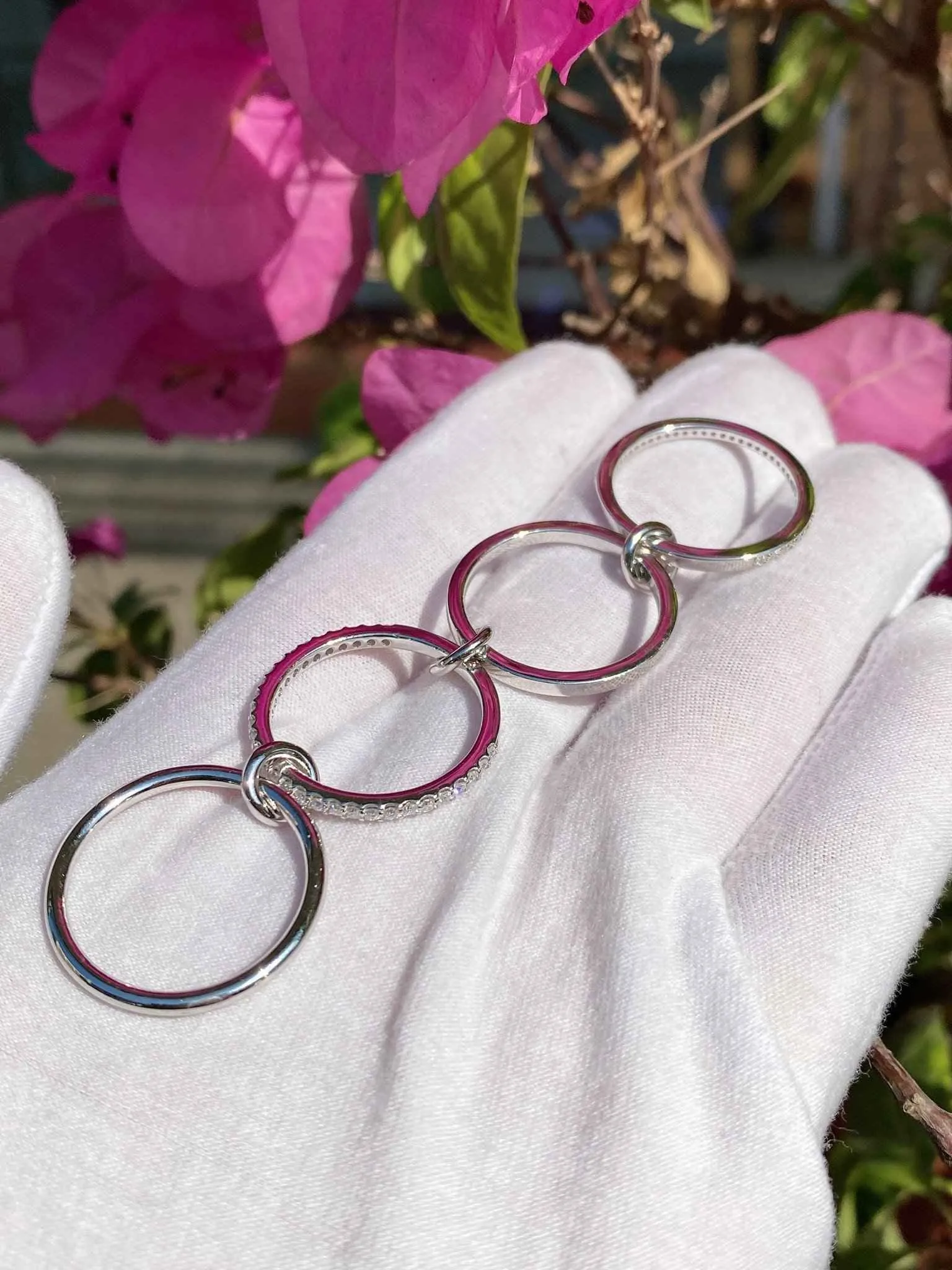 Solid Silver Connected Rings No. 1