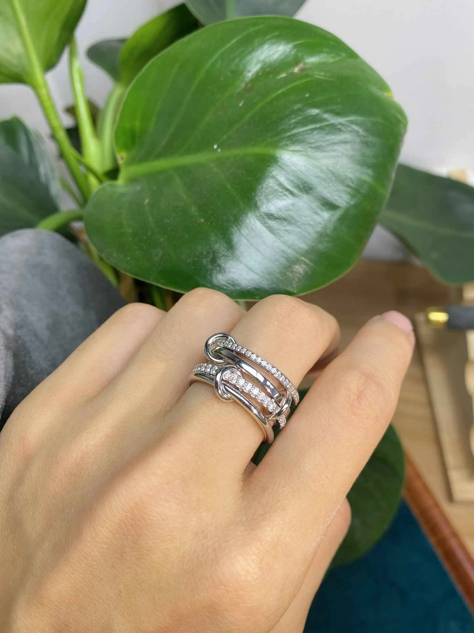 Solid Silver Connected Rings No. 1