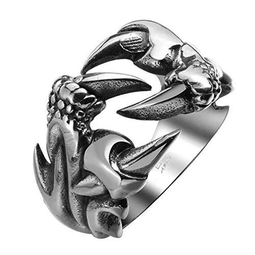 Sorella'z Mens Stainless Steel Dragon Claw Ring