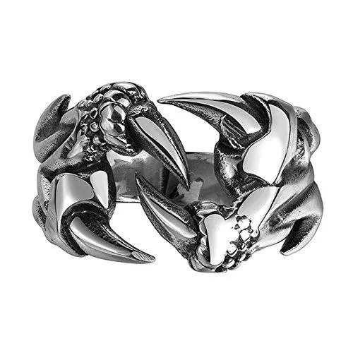 Sorella'z Mens Stainless Steel Dragon Claw Ring