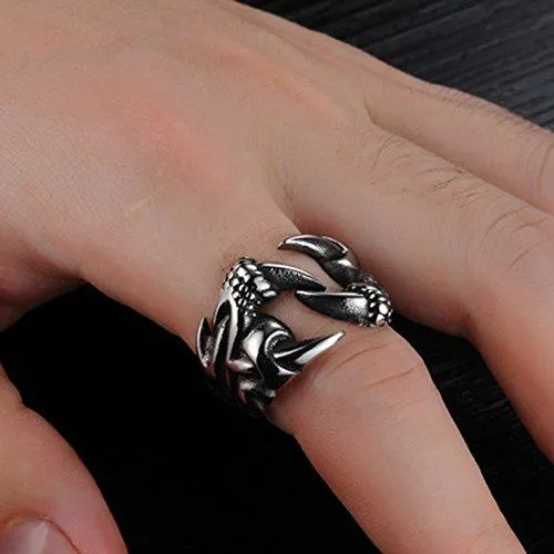 Sorella'z Mens Stainless Steel Dragon Claw Ring