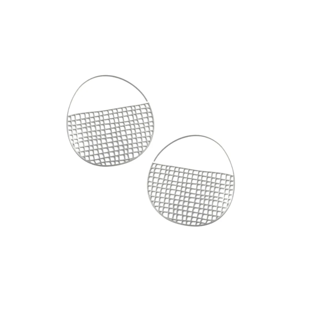 Stainless Steel Small Basketweave Hoops