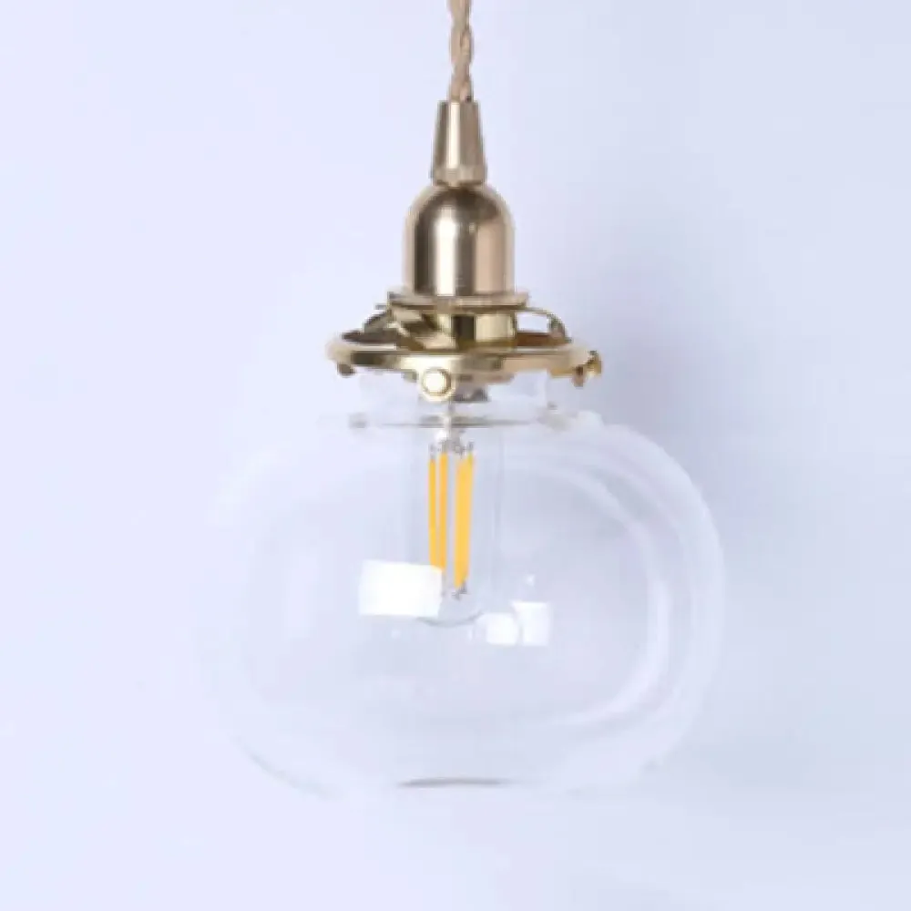 Stylish Oval Pendant Light in Brass with Glass Shade - Perfect for Cloth Shop