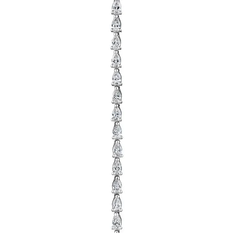 Tacori 18K White Gold Pear Diamond Tennis Necklace FN66916