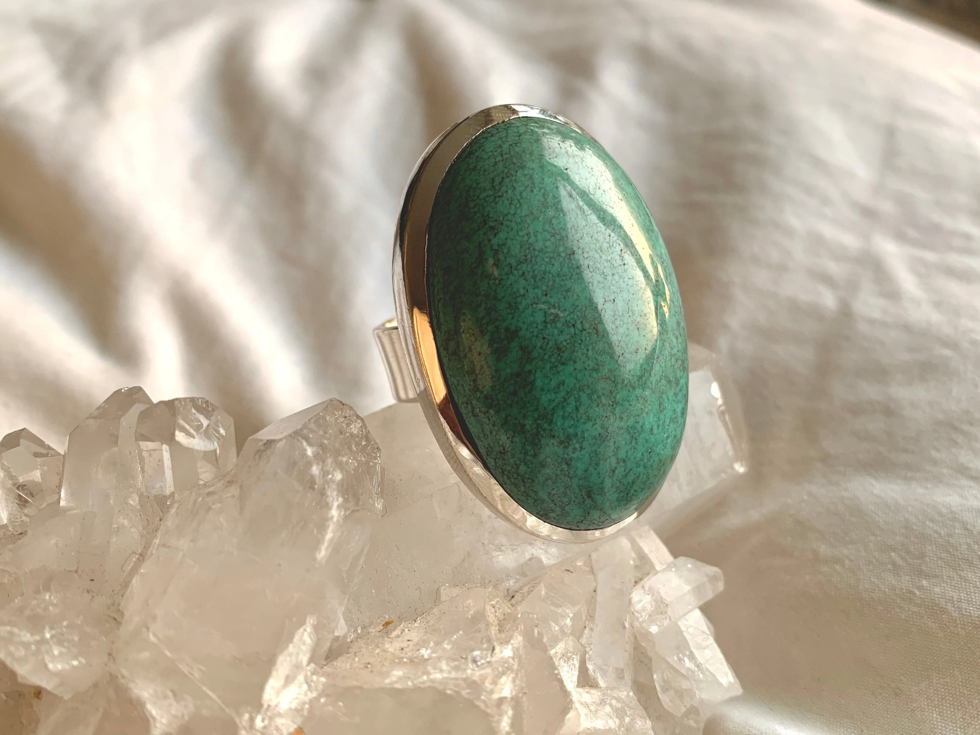 Tibetan Turquoise Naevia Ring - XXLarge Oval (US 10)