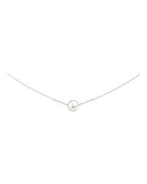 Tiny Pearl Necklace Sterling Silver 925 Natural Real Freshwater Pearl Minimalist Choker Women's Dainty Jewelry KESLEY