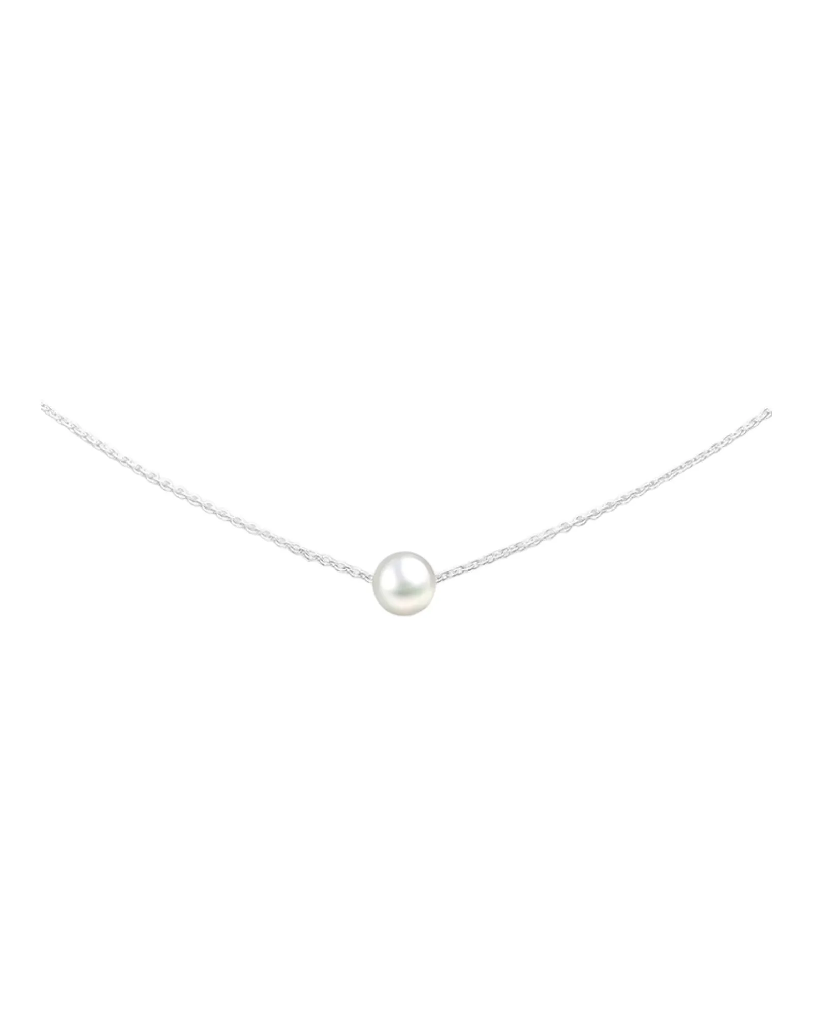 Tiny Pearl Necklace Sterling Silver 925 Natural Real Freshwater Pearl Minimalist Choker Women's Dainty Jewelry KESLEY