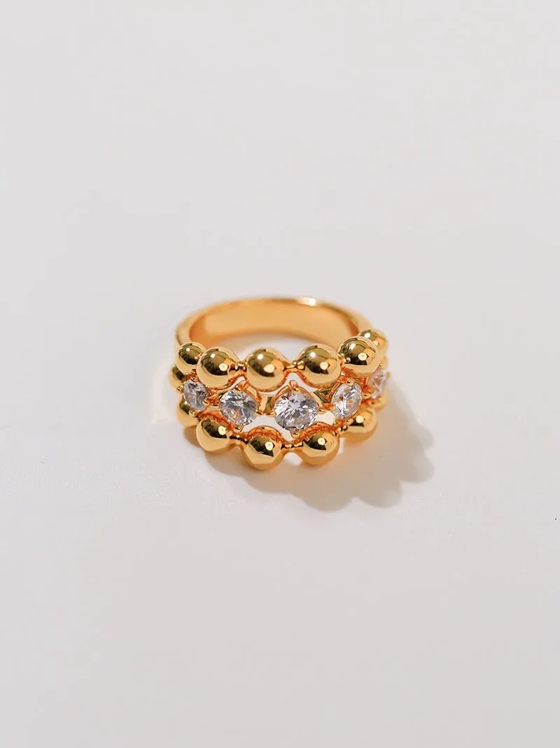 Triple Layer Classic Bubble Diamond Ring