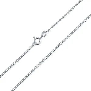 Unisex 14K Gold Overlay Sterling Silver Figaro Chain Necklace for Men 14-24 Inch