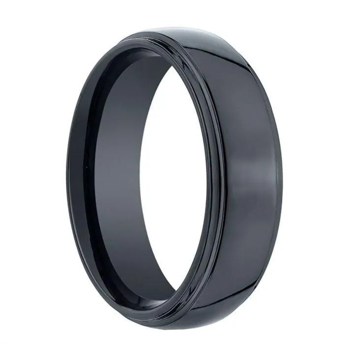 VALLUM Benchmark Raised Domed Center Black Ceramic Ring - 7 mm