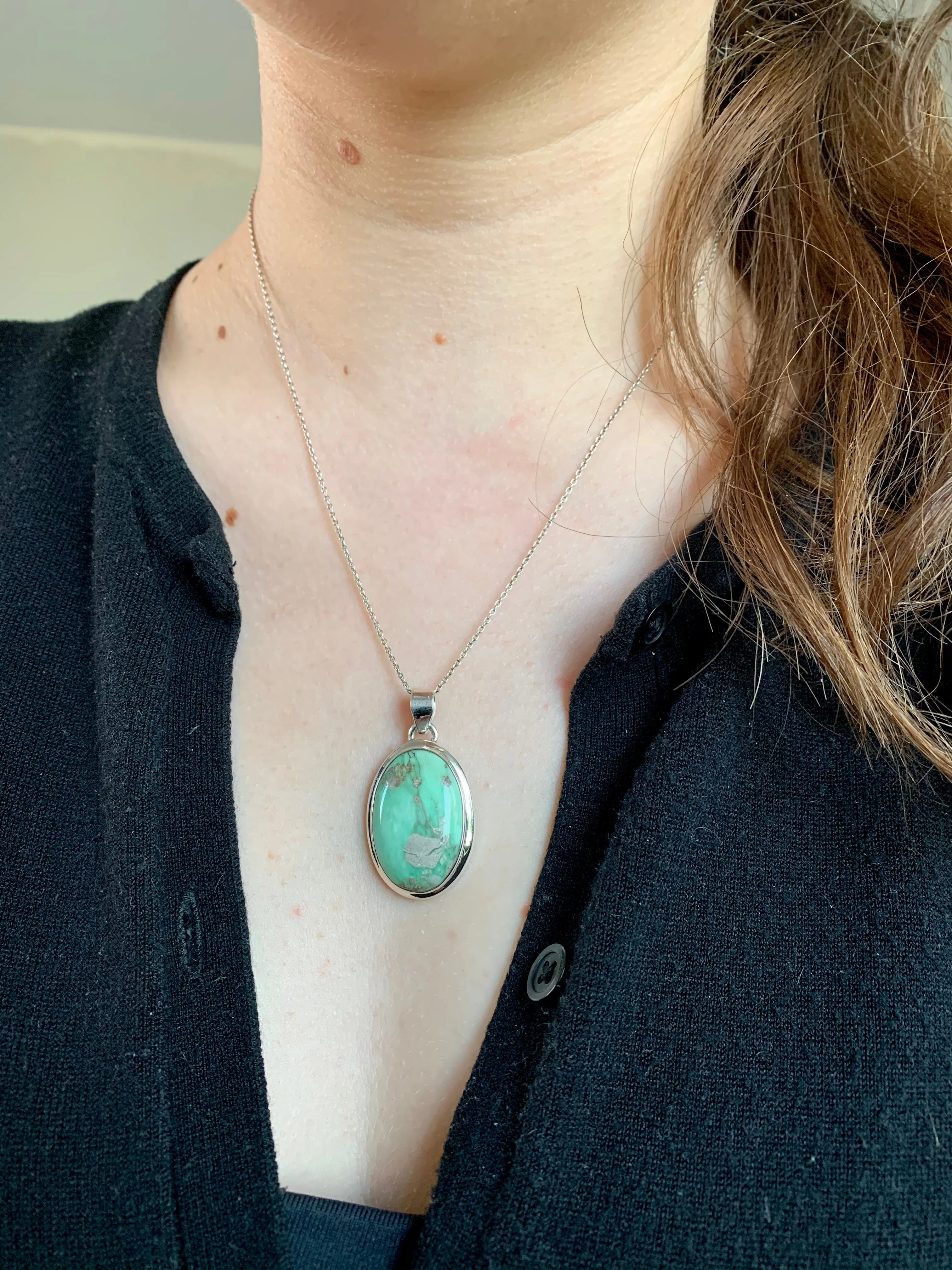 Variscite Ari Pendant - Medium Oval C