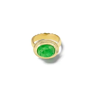 Whirlpool II Ring 18ct Yellow Gold - Cabochon Tsavorite Garnet