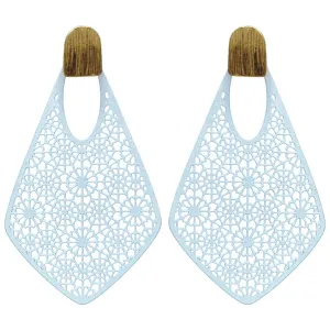 White Filigree Teardrop Stud Earrings