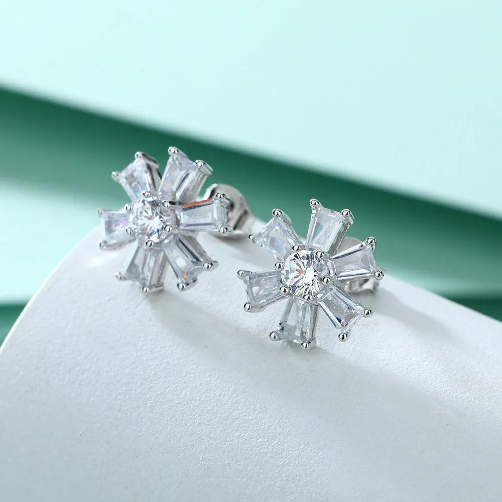 Zircon Rudder Silver Studs Earrings for Women