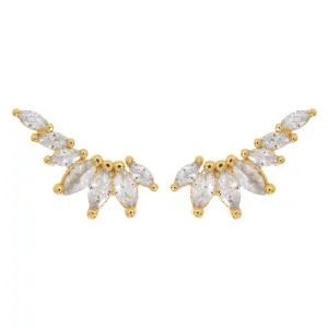 Zubi - Crystal Leaf Ear Climber Earrings